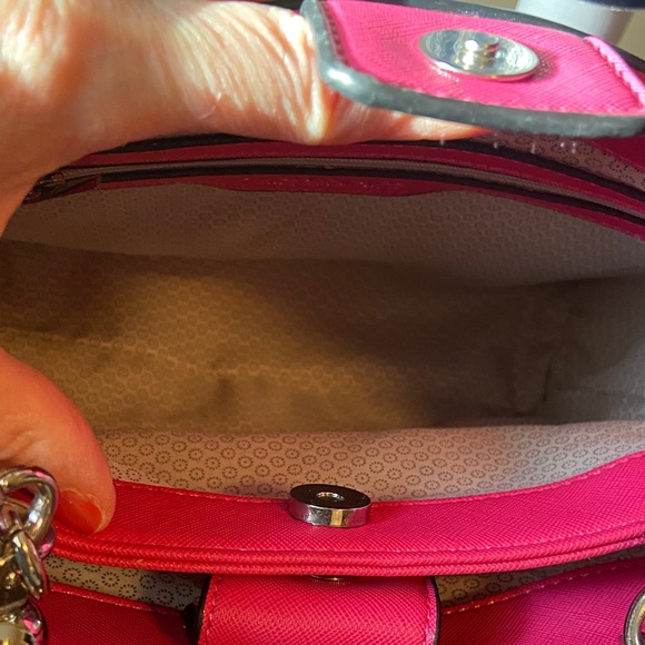 Catherine Malandrino Magenta Floral Annabelle Satchel Bag - Picture 12 of 12